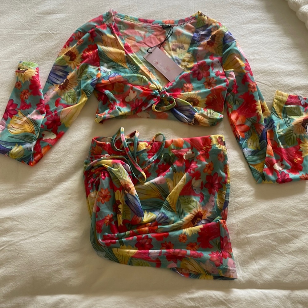 Two piece bikini cover up